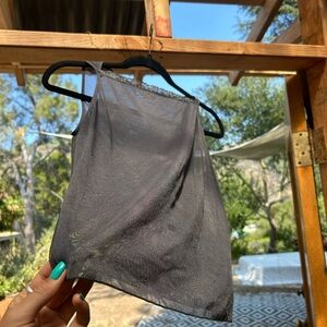 Sheer Gray Sleeveless Top